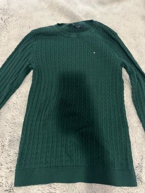 Tommy Hilfiger Women's Forest Green Cable Knit Sweater